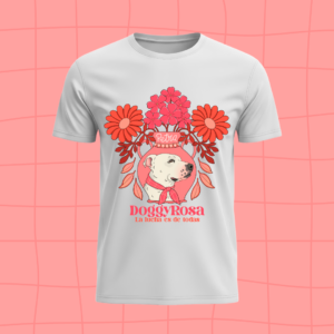 Camiseta blanca Doggy Rosa